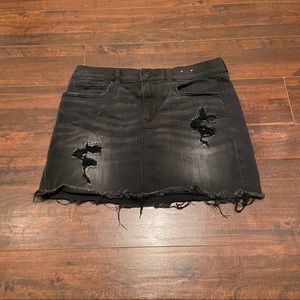 Express straight mini mid rise jean skirt